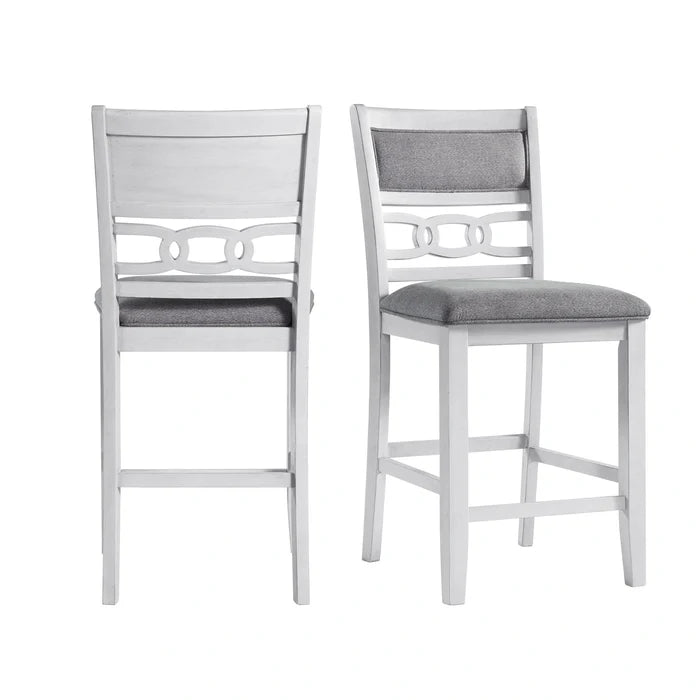 Counter Height / White / Fabric