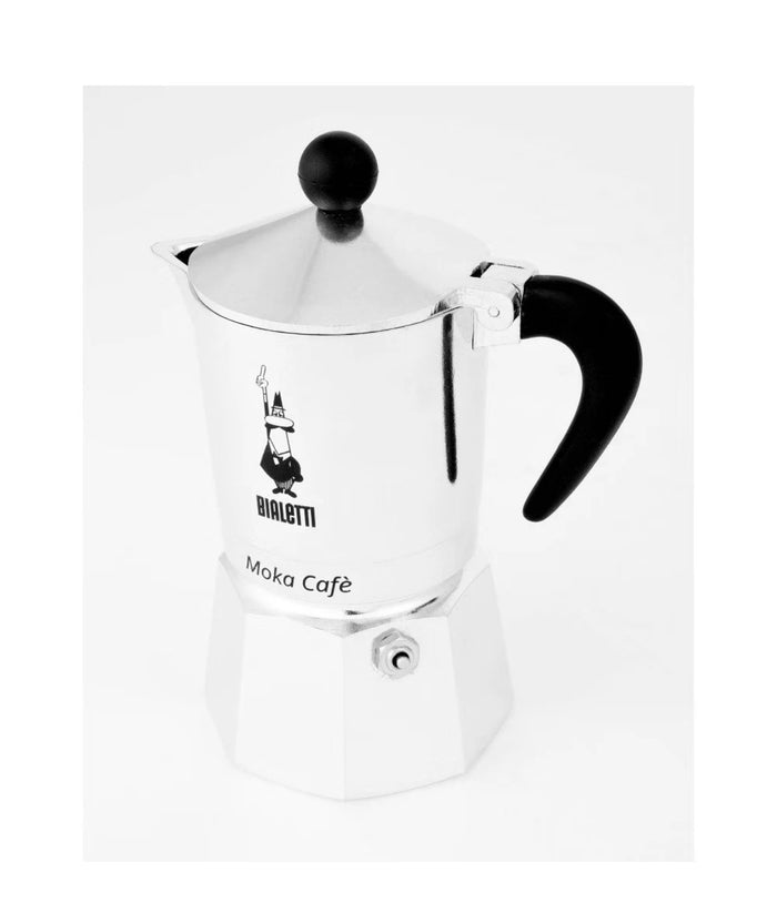 Bialetti 3 Cup Stovetop Espresso Maker Silver Moka Aluminum Manual Glossy Ground