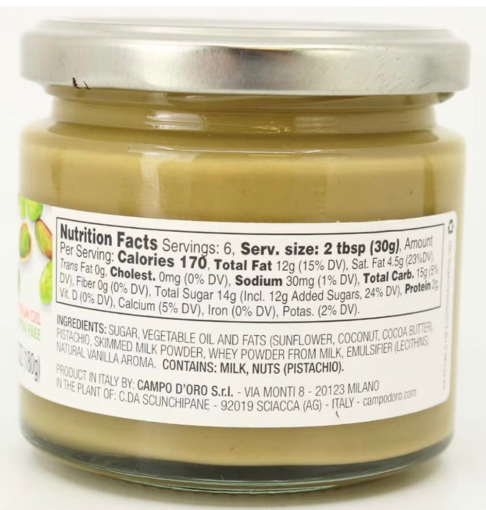 Campo D'Oro Pistachio Butter, 180g (Pack of 6)