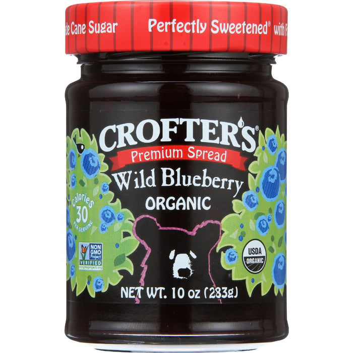 Crofters Fruit Spread - Organic - Premium - Wild Blueberry - 10 Oz - Case Of 6