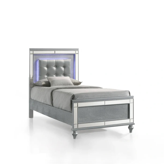 VALENTINO Eastern King-California King K FOOTBOARD & SLATS-SILVER