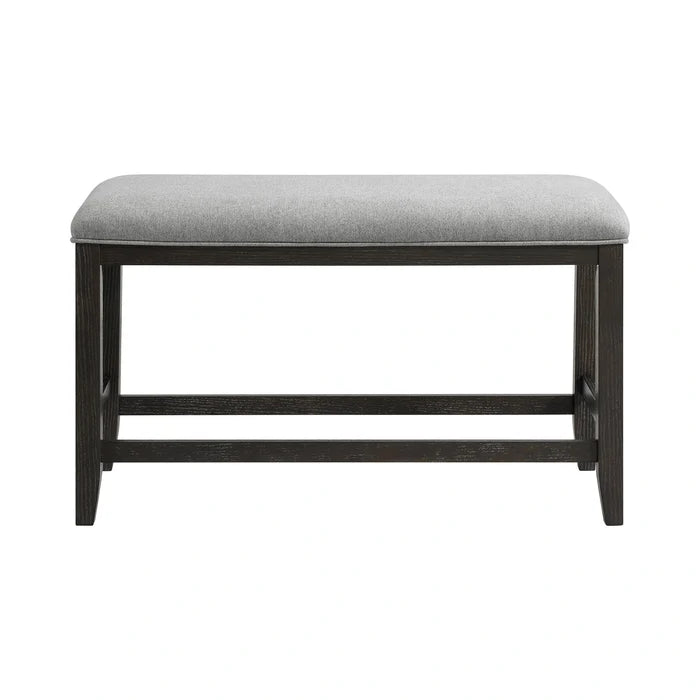 Elodie Counter Bench with Grey Fabric in Charcoal