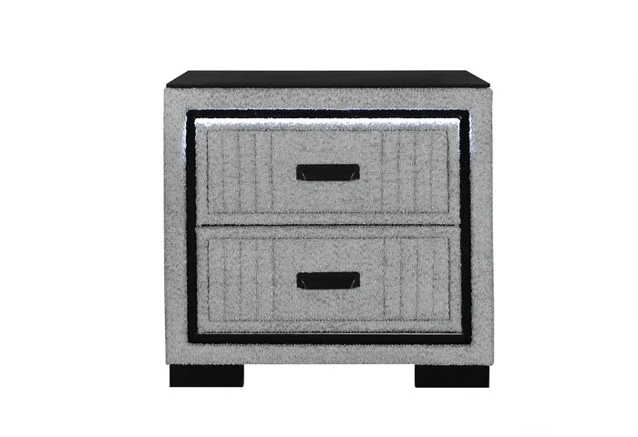 Isabella Grey Nightstand with LED