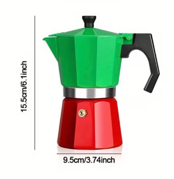 Italian Flag 6OZ Moka Espresso Coffee  Made of Aluminum 6 cup