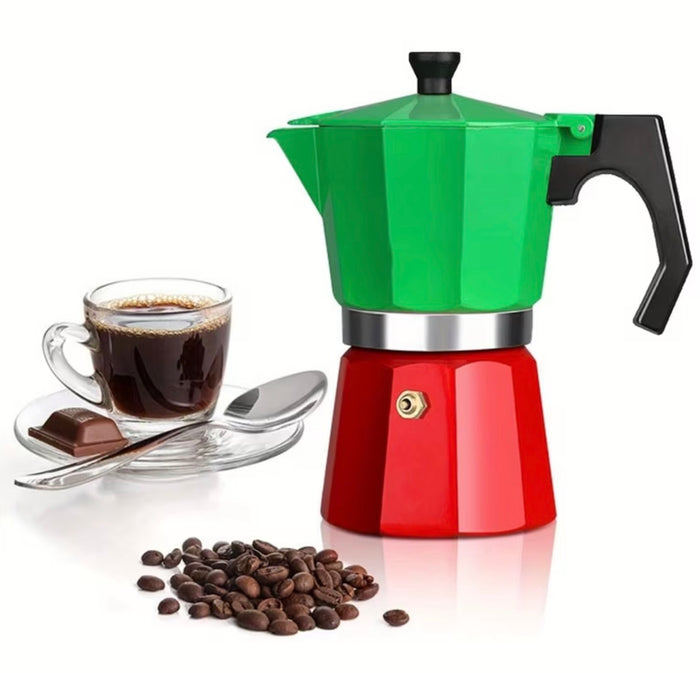 Italian Flag 6OZ Moka Espresso Coffee  Made of Aluminum 6 cup