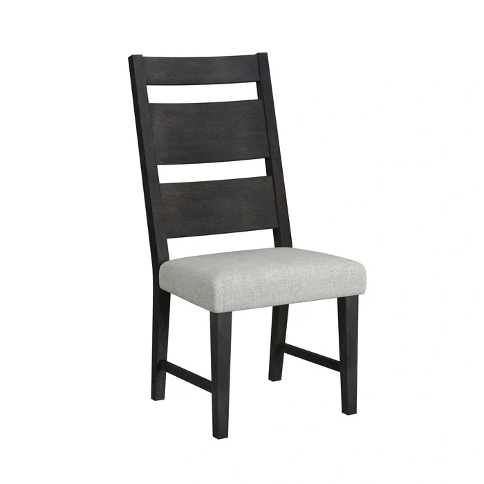 Jemma Wood Back Dining Side Chair with Beige Linen in Dark Espresso (2 Per Carton)