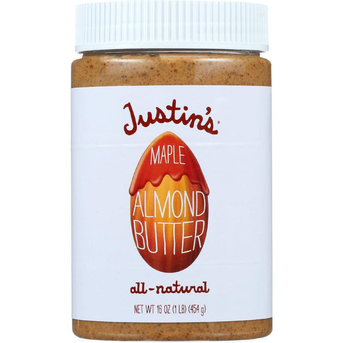 Justins Nut Butter Almond Butter - Maple - Jar - 16 Oz - Case Of 6