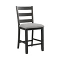 Martin Side Chair with Grey Fabric - Black Finish (2 Per Carton)