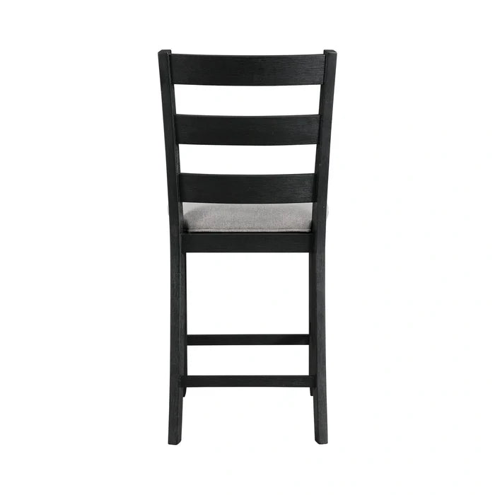 Martin Side Chair with Grey Fabric - Black Finish (2 Per Carton)