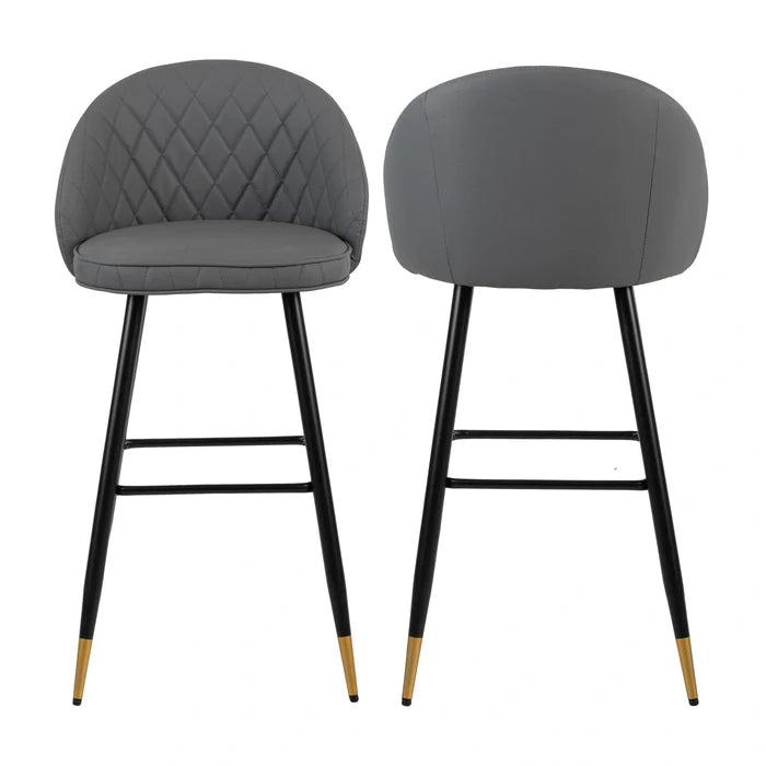 Oliver Gray Vegan Leather Bar Chair (2 Per Carton)