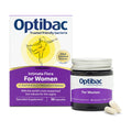 Optibac Probiotics for Women box, bottle and 2 capsules.