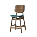 Oscar Counter Chair With Forest Green Cushion-Walnut