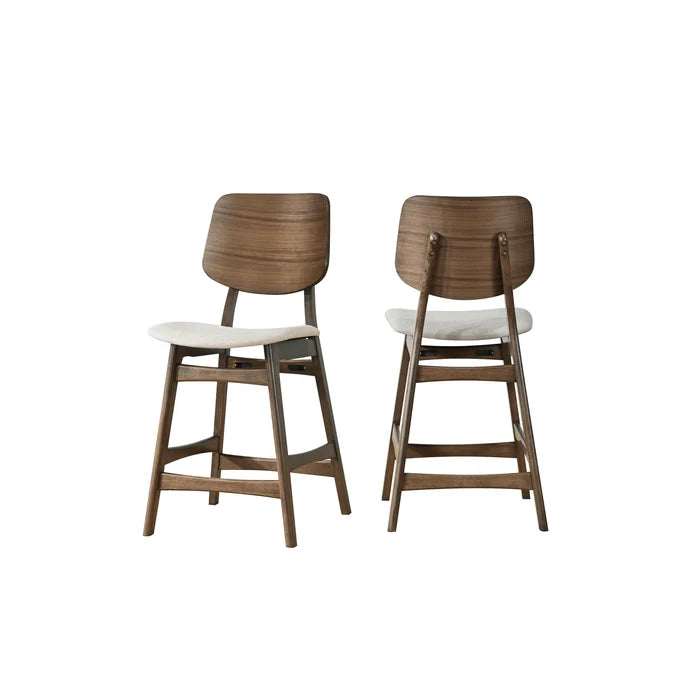 Oscar Counter Chair With Natural Cushion-Walnut