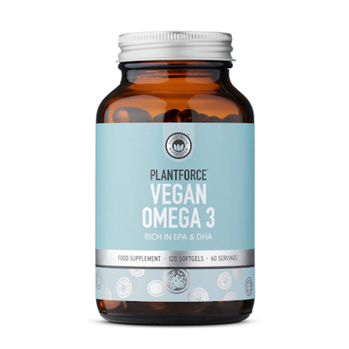 Vegan Omega 3 supplement bottle