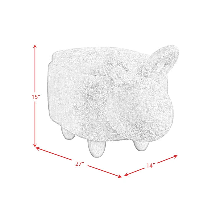 Rabbit Storage Stool in White