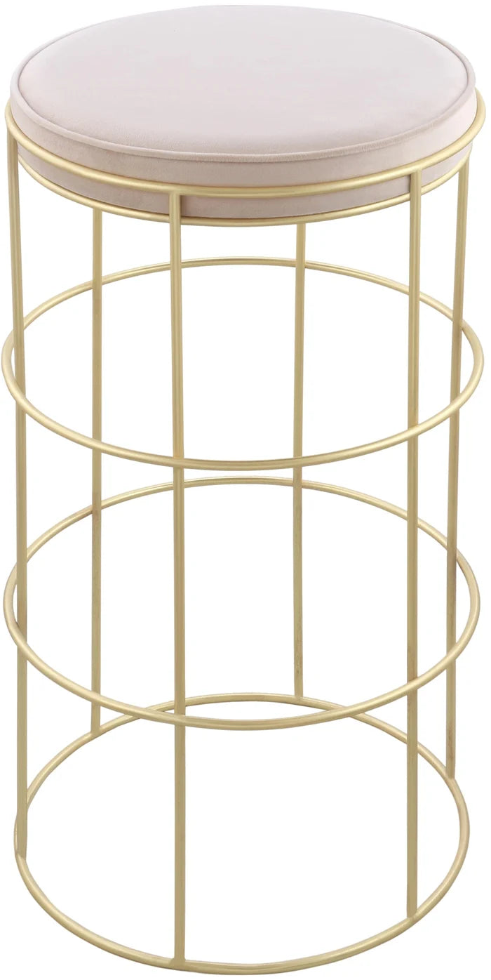 Rebar Cream Velvet Counter Stool