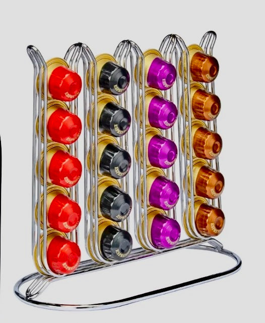 Respresso Capsule Pod Holder Storage Chrome Coffee Organizer for Respresso, 20 Pods
