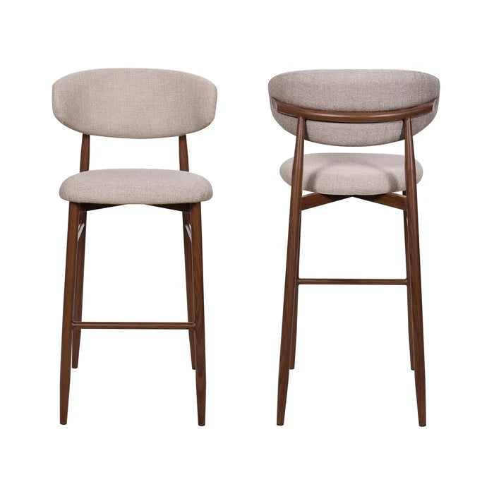 Royce Bar Chair W/ Walnut Metal Frame- Toast (2 Per Carton)