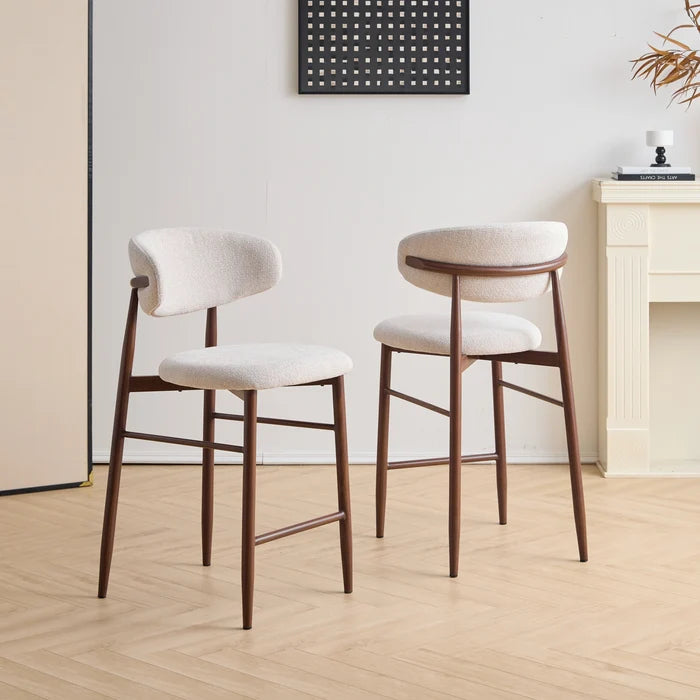 Royce Counter Chair W/Walnut Metal Frame-Beige (2 Per Carton)