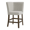Seneca Counter Corner Bench with Upholstered Back and Grey Fabric