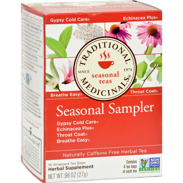 Traditional Medicinals Seasonal Herb Tea Sampler - Caffeine Free - 16 Bags