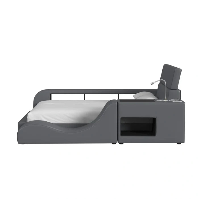 Valari Lounge Chair in Grey PU